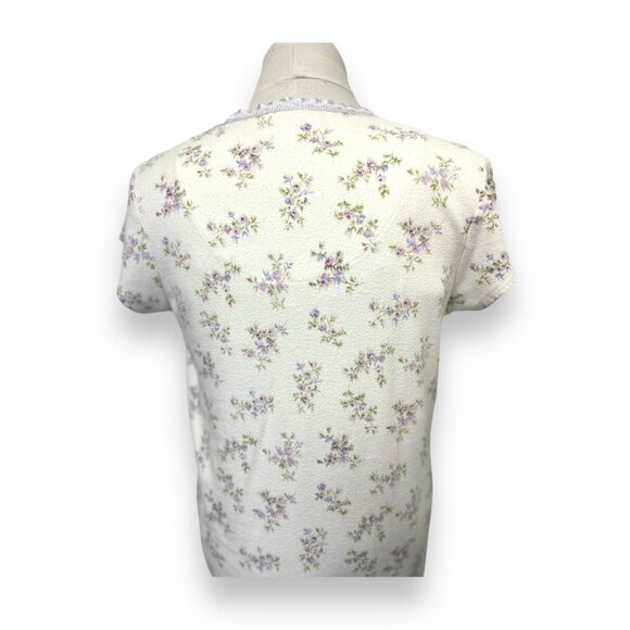 VTG Carole Hochman Womens Floral Nightgown Short Sleeve M Cotton Polyester - Picture 5 of 9
